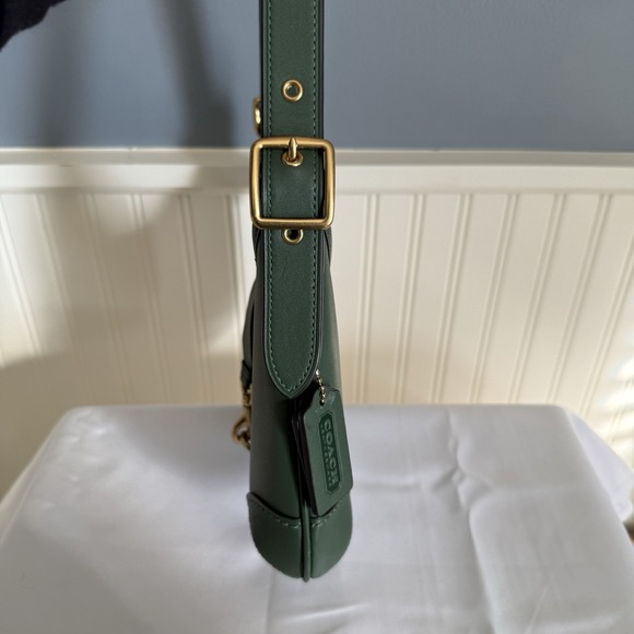 COACH HAMPTONS Re-Edition Leather Hobo Shoulder Bag Purse Hunter Green Ltd. Ed. - Picture 6 of 16